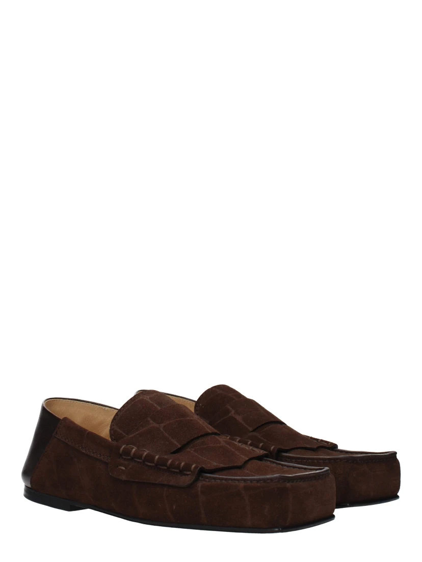 Brown Leather Slip-On Loafers