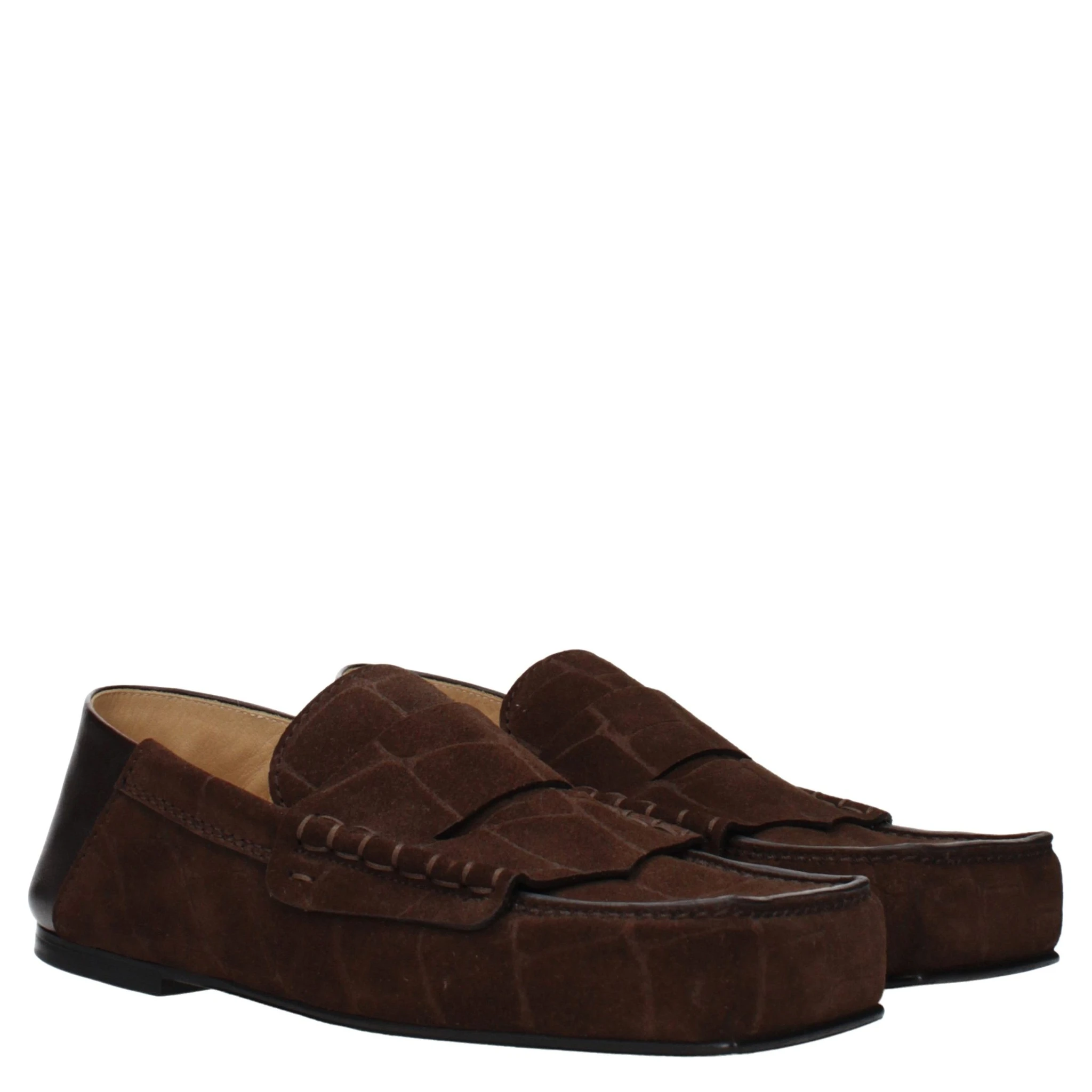 Brown Leather Slip-On Loafers