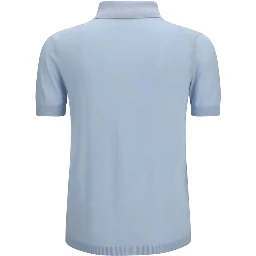 Blue Cotton Polo Shirt
