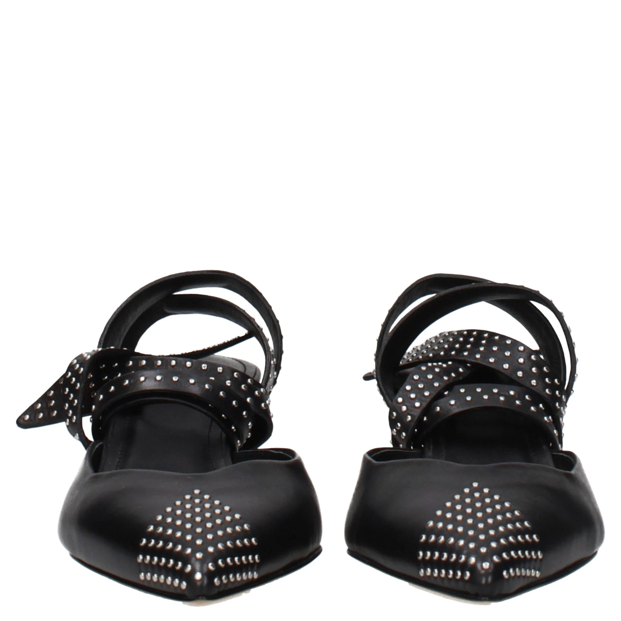 Black Leather High Heel Pumps