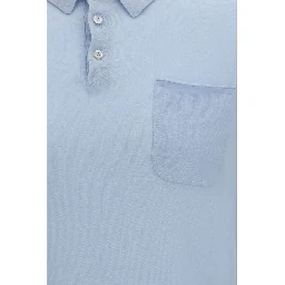 Blue Cotton Polo Shirt