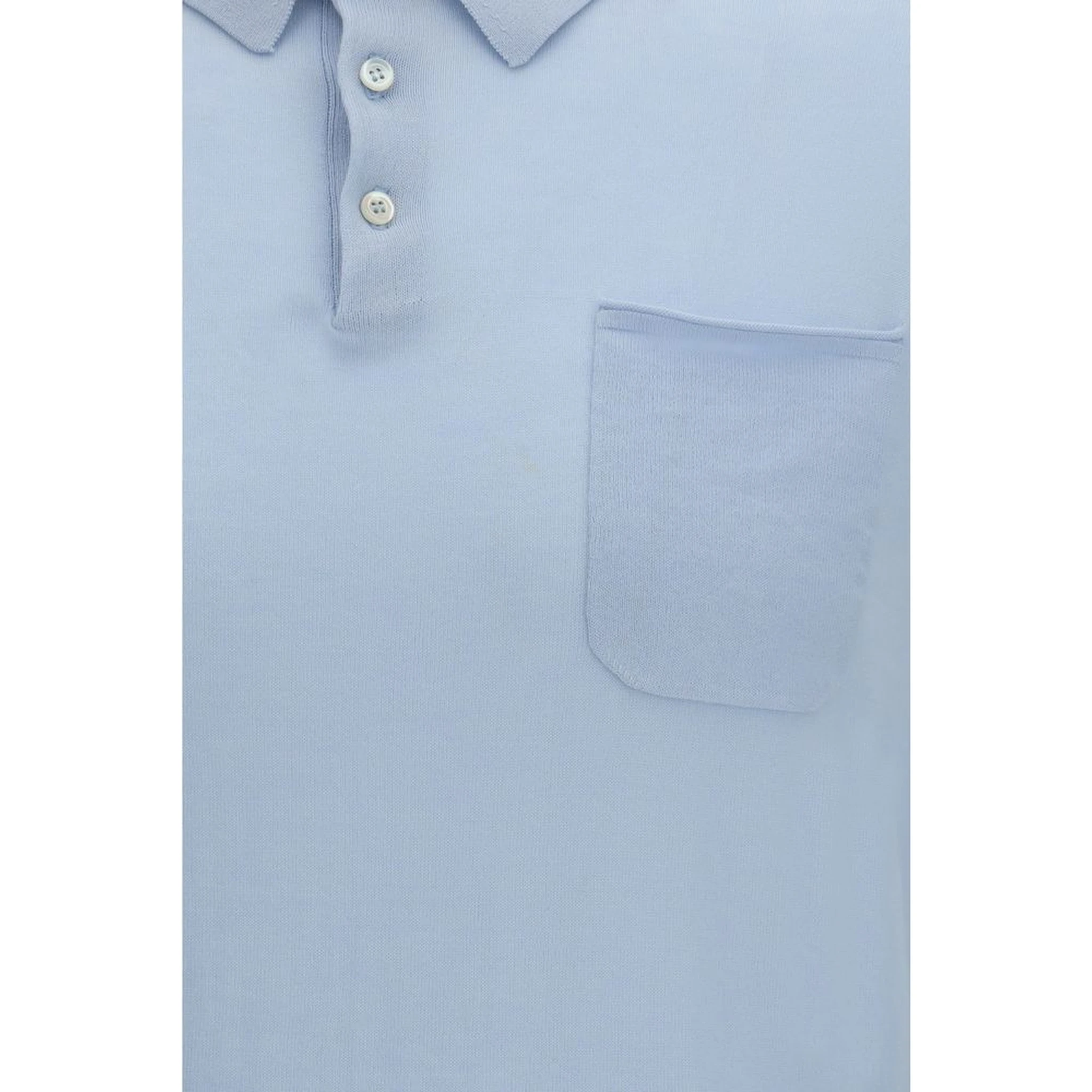 Blue Cotton Polo Shirt