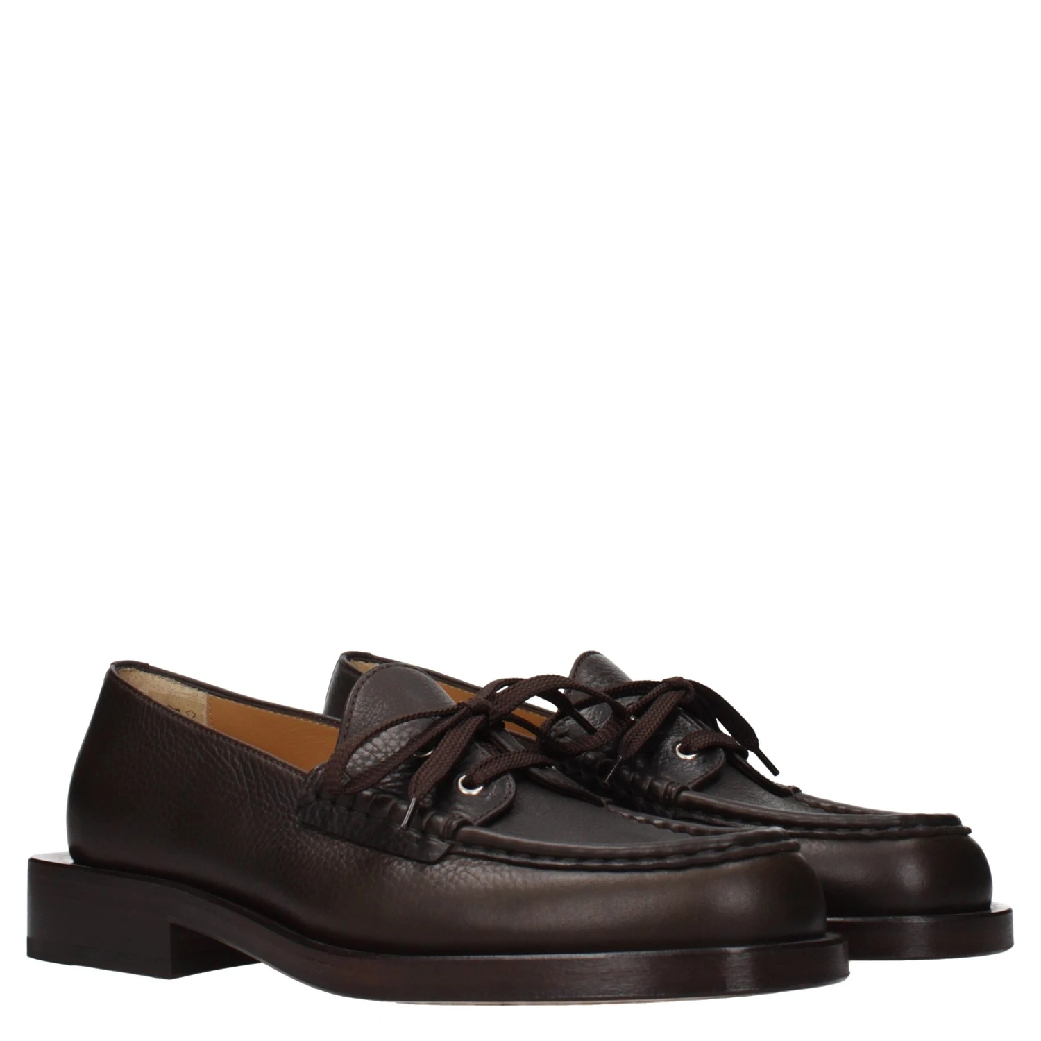 Brown Leather Slip-On Loafers