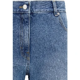 Blue Cotton Straight-Leg Jeans