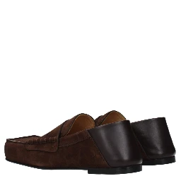 Brown Leather Slip-On Loafers