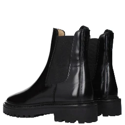Black Leather Ankle Boots