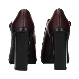 Brown Leather High Heel Pumps