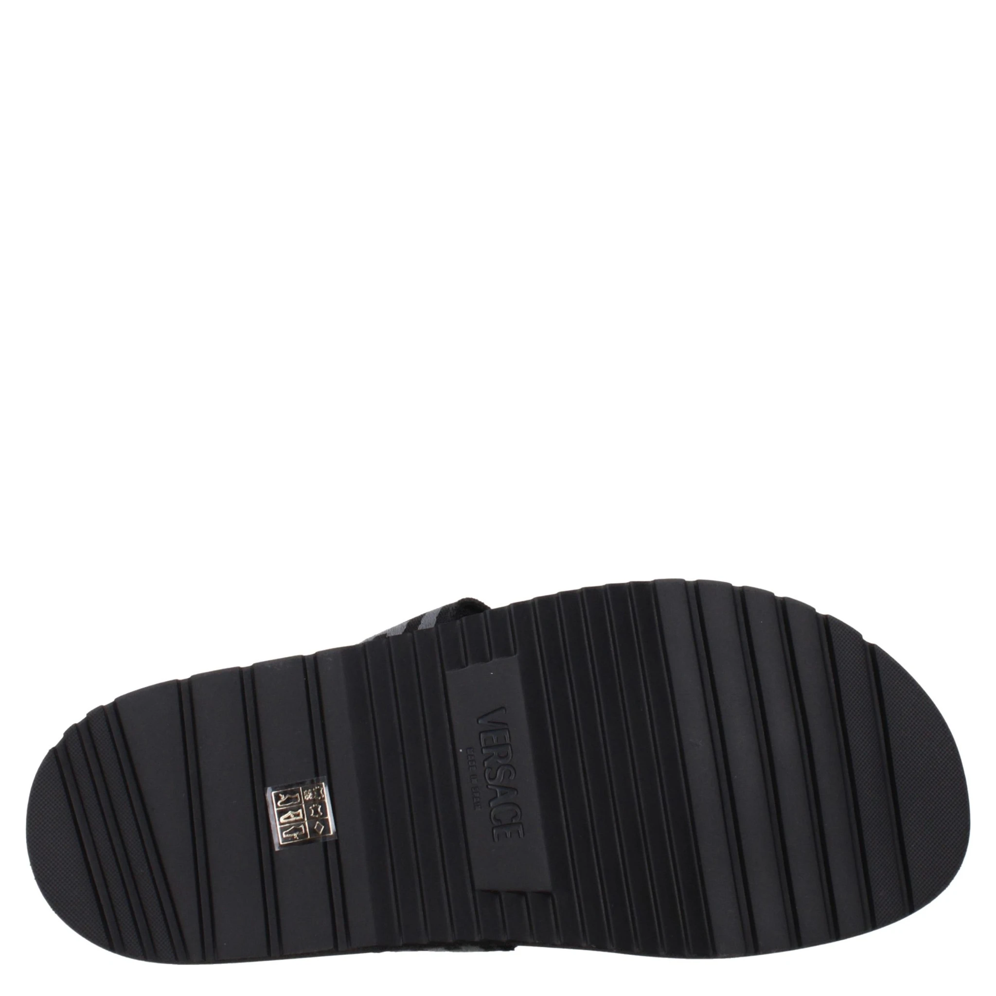 Black Fabric Flip-Flop Sandals