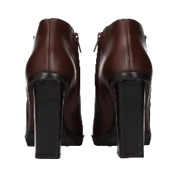 Brown Leather Ankle Boots