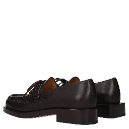 Brown Leather Slip-On Loafers