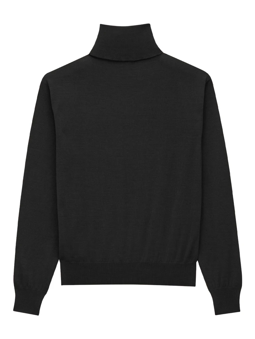 CASHMERE, WOOL AND SILK TURTLENECK PULLOVER