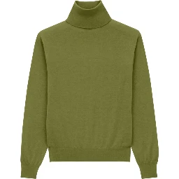 CASHMERE, WOOL AND SILK TURTLENECK PULLOVER