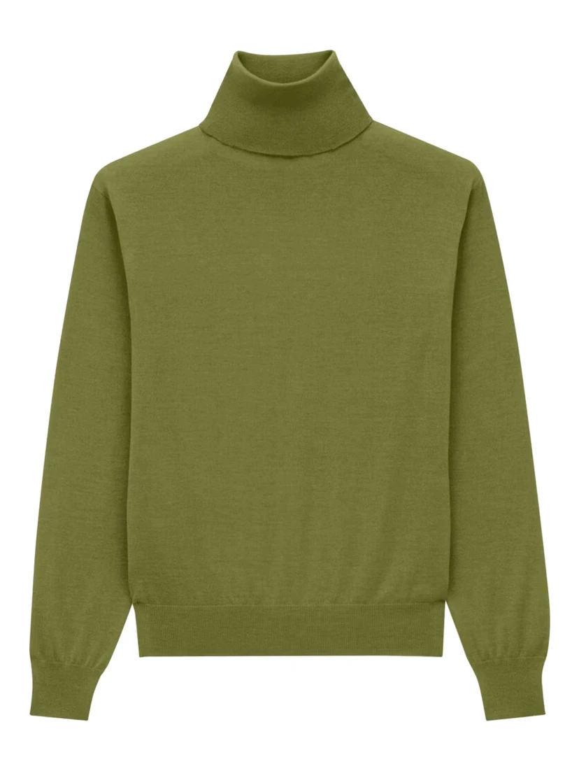 CASHMERE, WOOL AND SILK TURTLENECK PULLOVER
