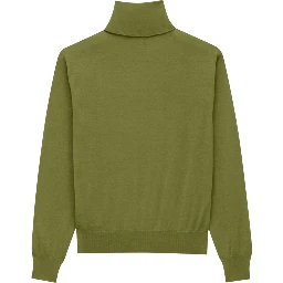 CASHMERE, WOOL AND SILK TURTLENECK PULLOVER