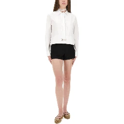 COTTON POPLIN SHIRT WITH CLAMP