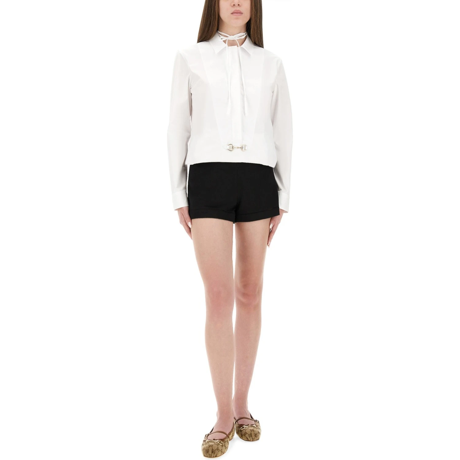 COTTON POPLIN SHIRT WITH CLAMP