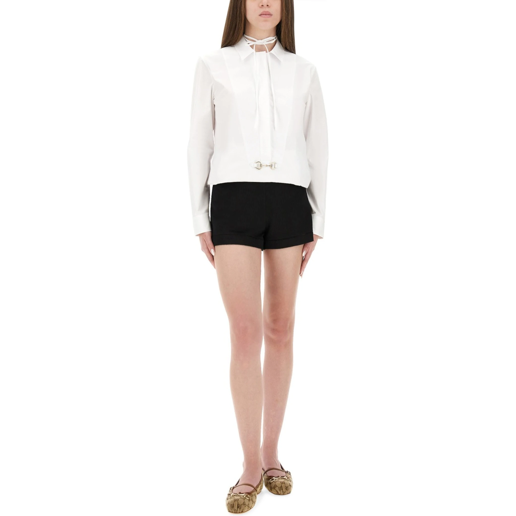 COTTON POPLIN SHIRT WITH CLAMP