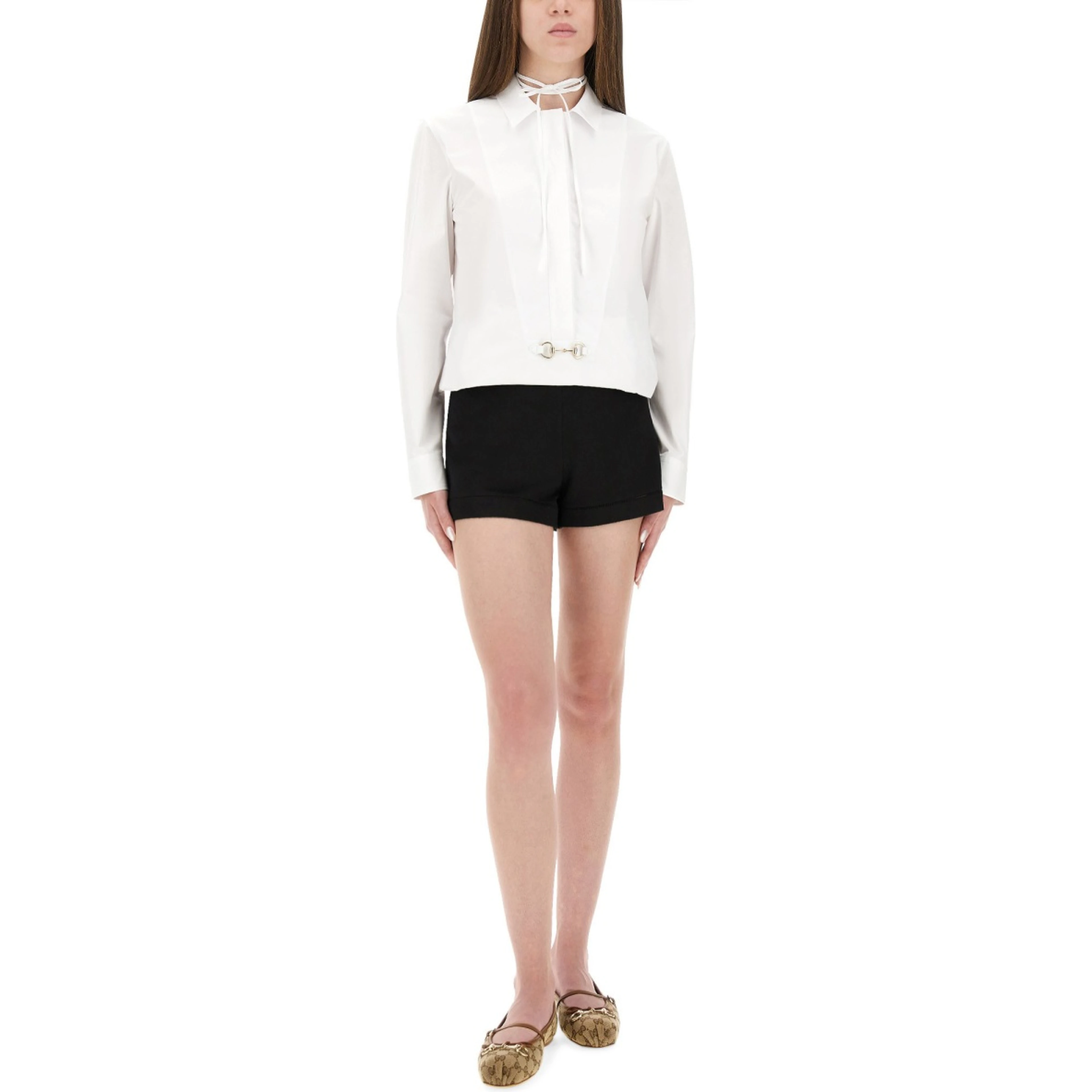 COTTON POPLIN SHIRT WITH CLAMP