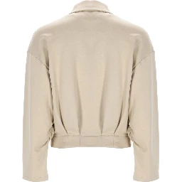 SILK AND COTTON CROP SWEATSHIRT