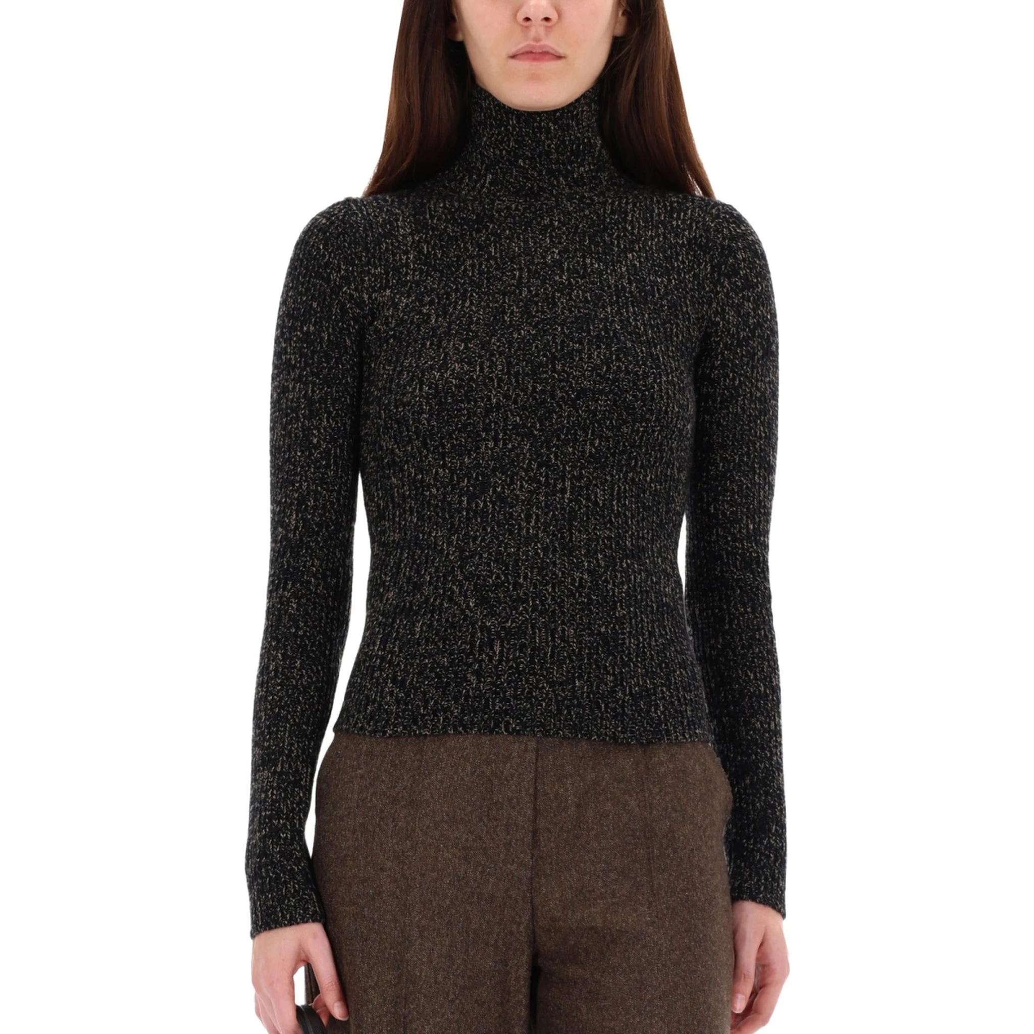 WOOL AND CASHMERE MOULINÉ TURTLENECK