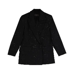 DOUBLE-BREASTED JACKET WITH RHINESTONE DETAILS