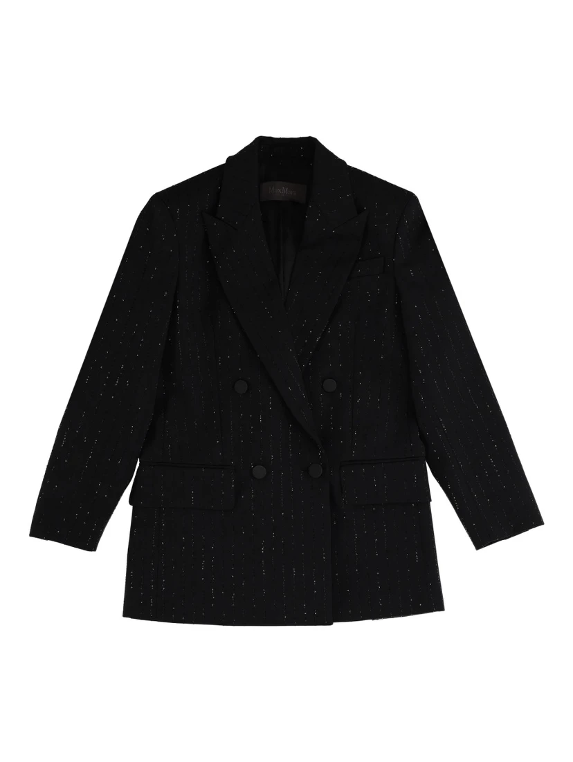 DOUBLE-BREASTED JACKET WITH RHINESTONE DETAILS