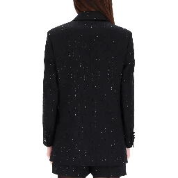 DOUBLE-BREASTED JACKET WITH RHINESTONE DETAILS