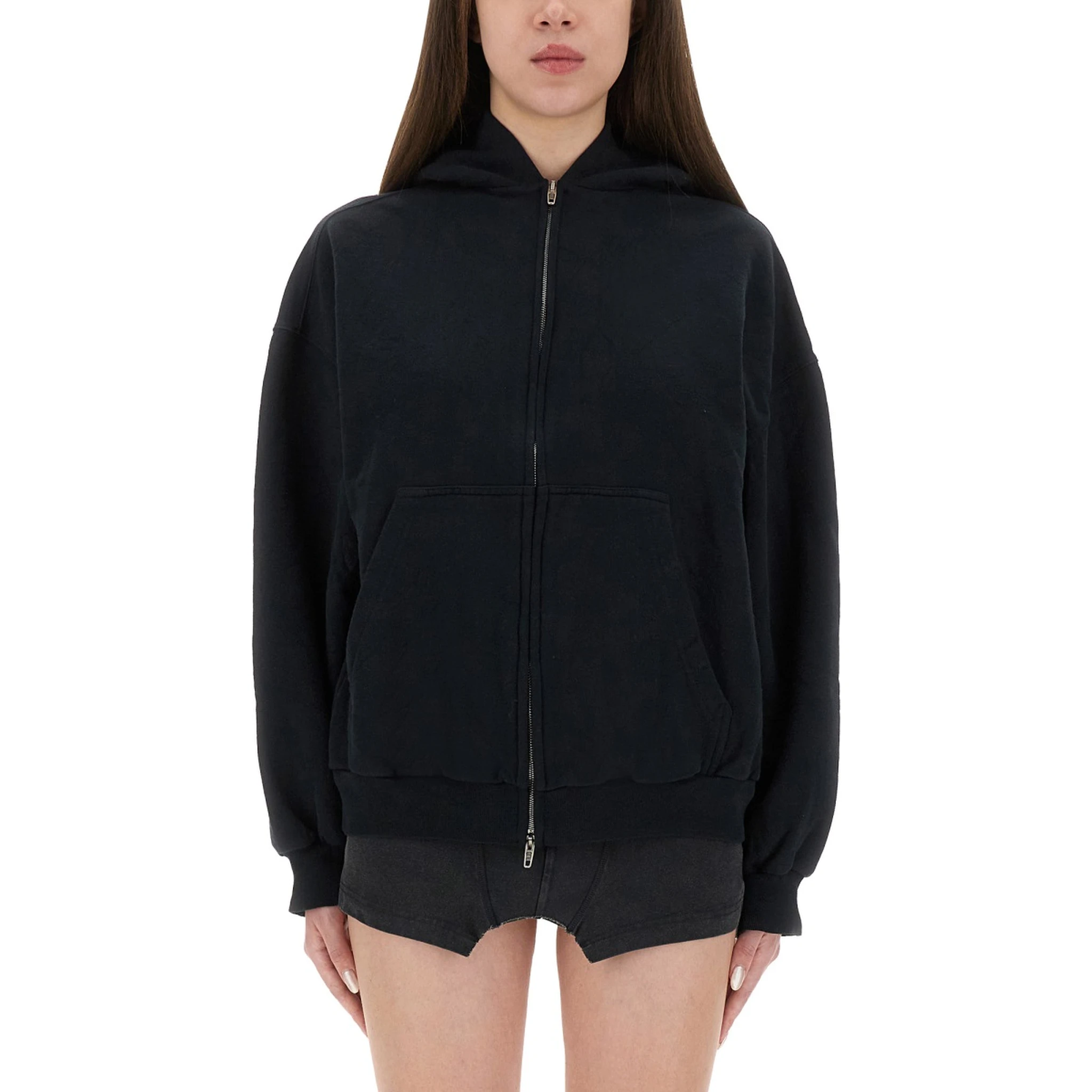 "FLIPPED" ZIPPERED SWEATSHIRT