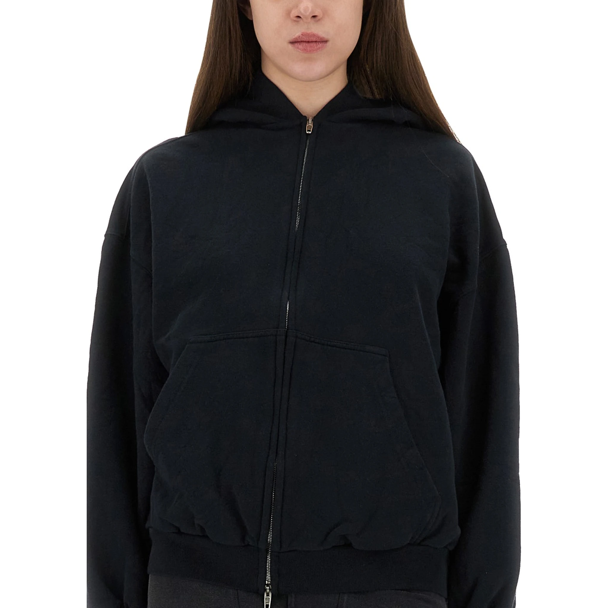 "FLIPPED" ZIPPERED SWEATSHIRT