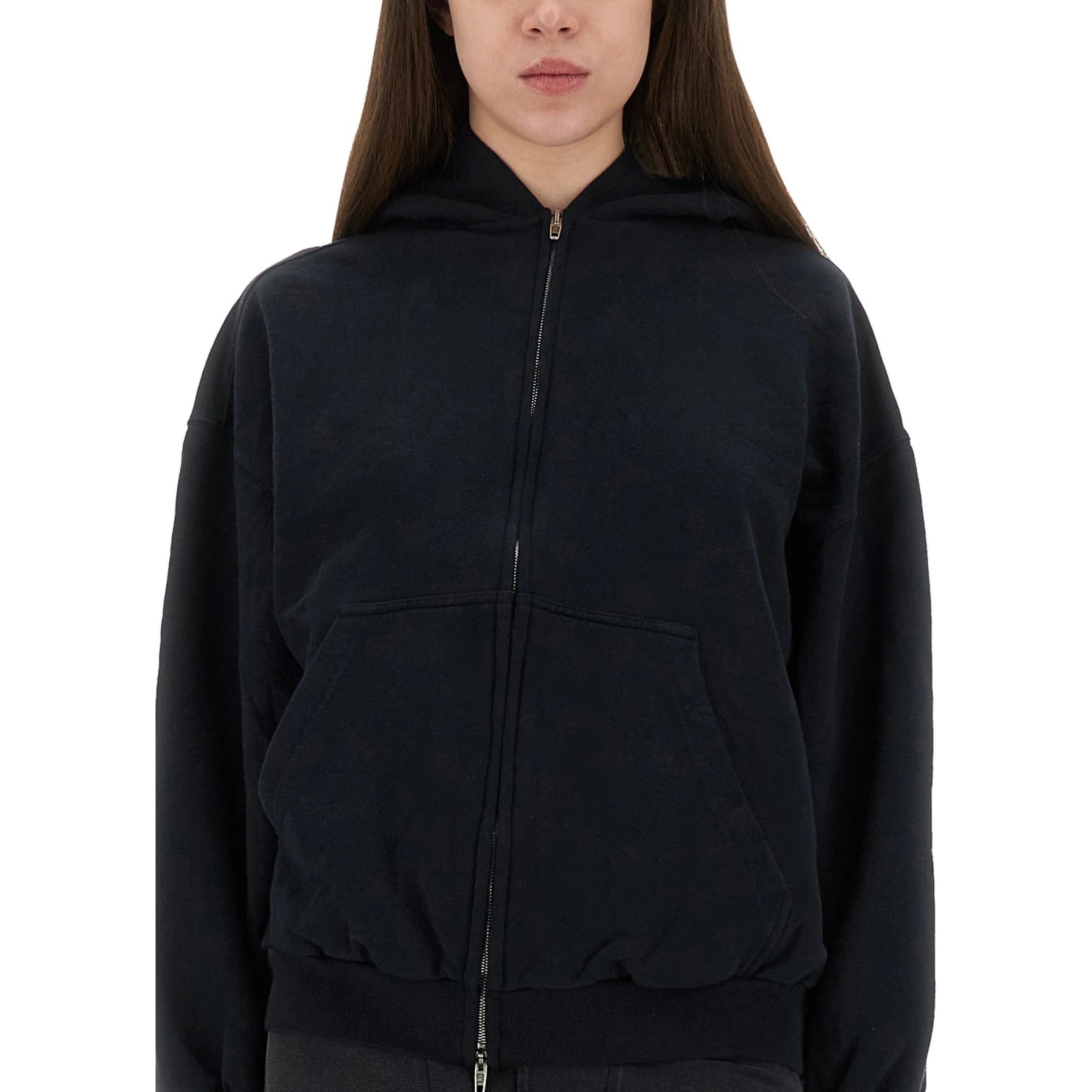 "FLIPPED" ZIPPERED SWEATSHIRT