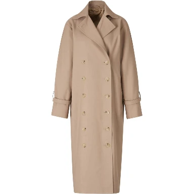 DOUBLE-BREASTED COTTON TRENCH COAT
