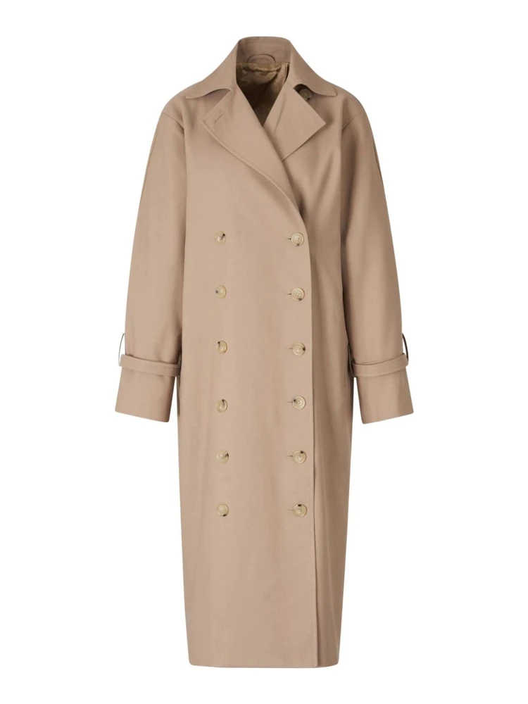 DOUBLE-BREASTED COTTON TRENCH COAT