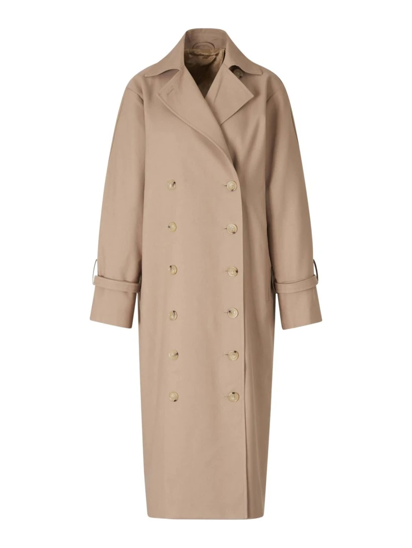 DOUBLE-BREASTED COTTON TRENCH COAT