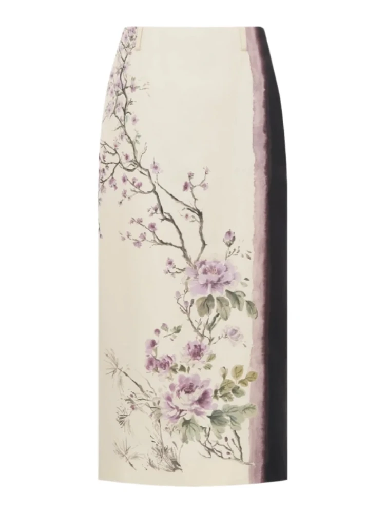 PRINTED MIDI SKIRT