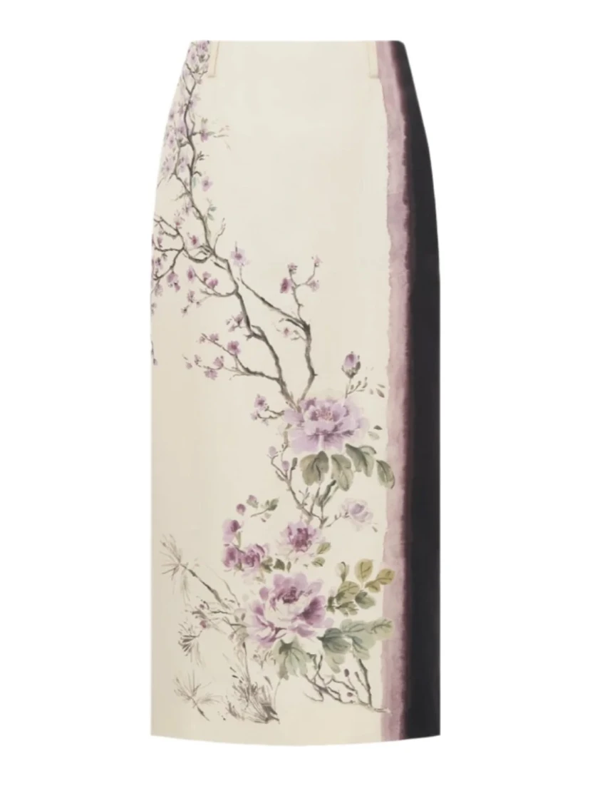 PRINTED MIDI SKIRT