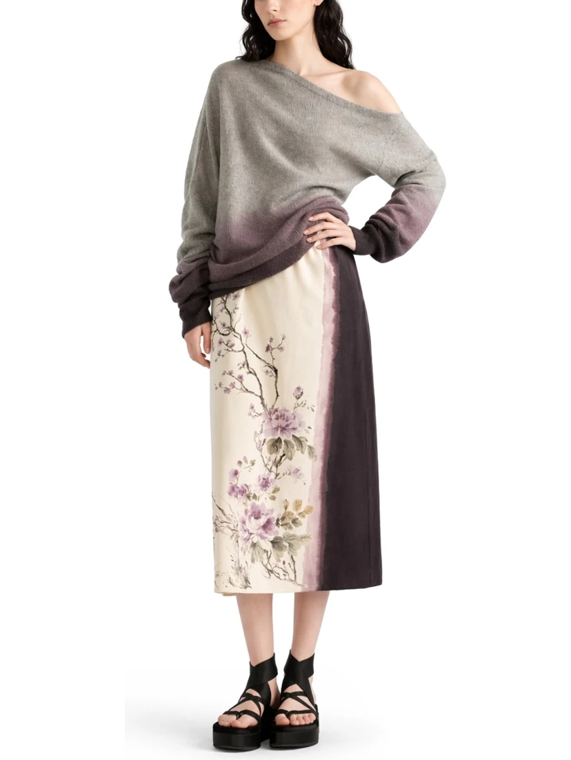 PRINTED MIDI SKIRT
