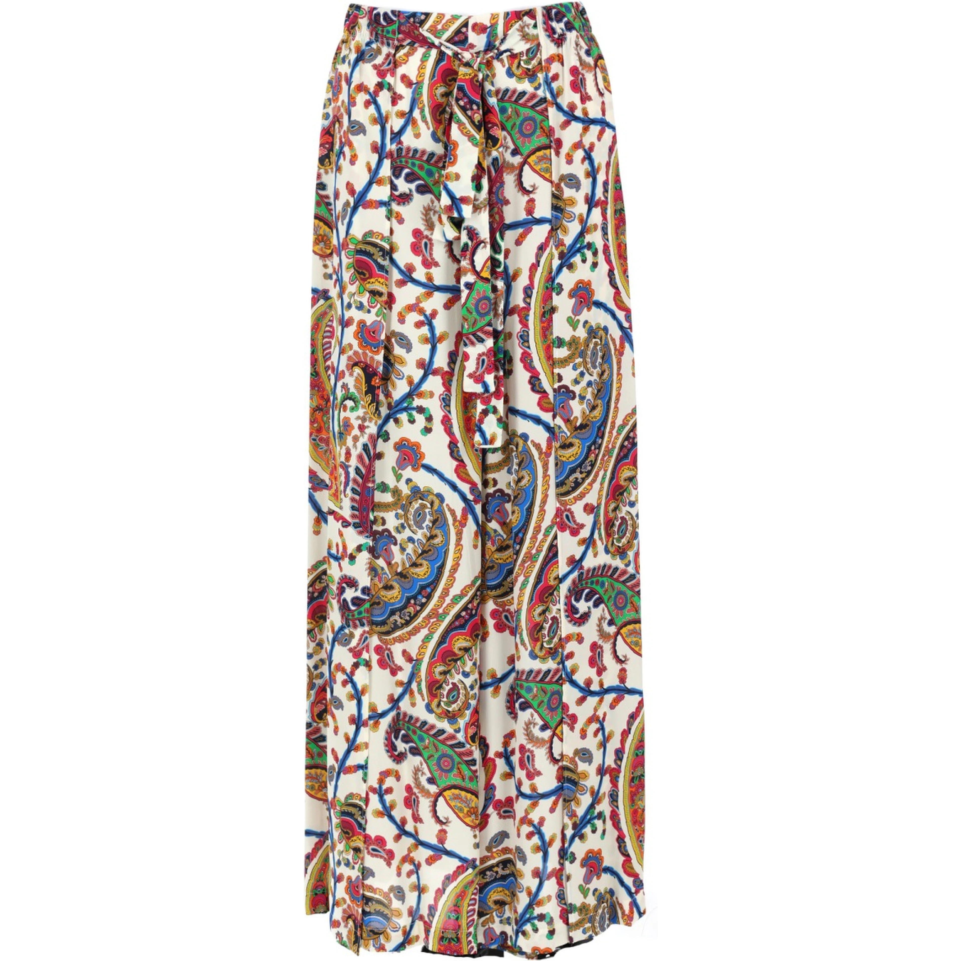 PANTALONE PALAZZO CON CINTURA E MOTIVO PAISLEY