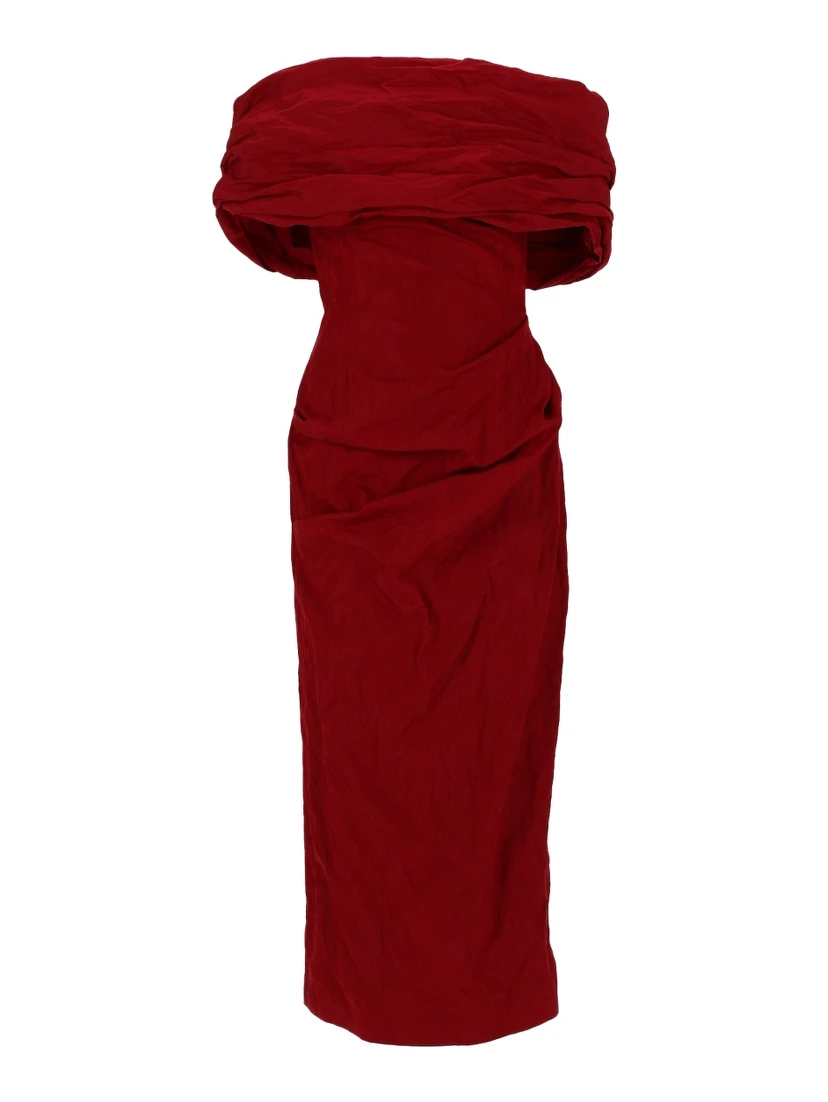 ABITO OFF-SHOULDER MIDI DRAPPEGGIATO