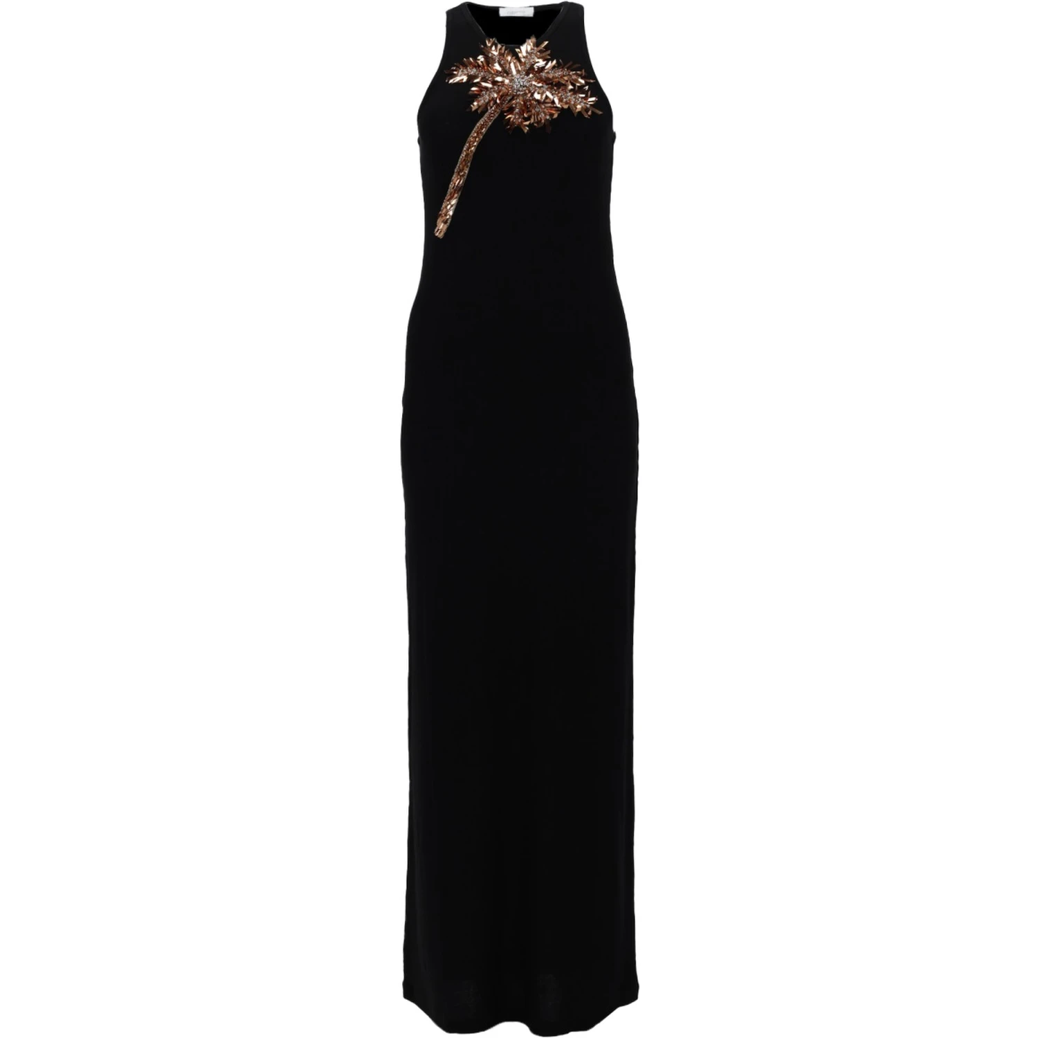 ABITO CON DETTAGLIO PALMA IN PAILLETTES