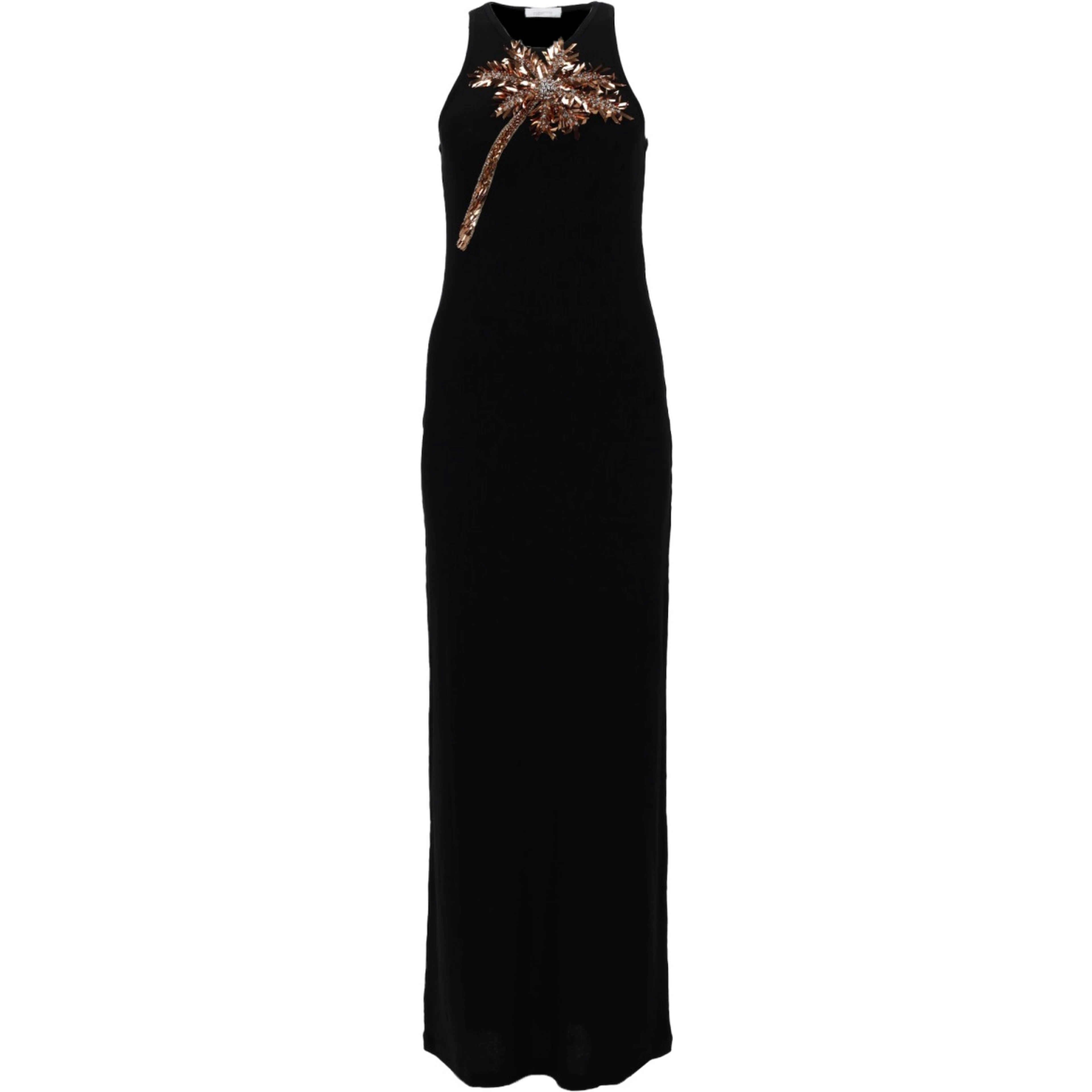 ABITO CON DETTAGLIO PALMA IN PAILLETTES