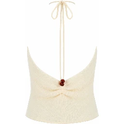 TOP "HALTERNECK" DRAPPEGGIATO CON PERLINE