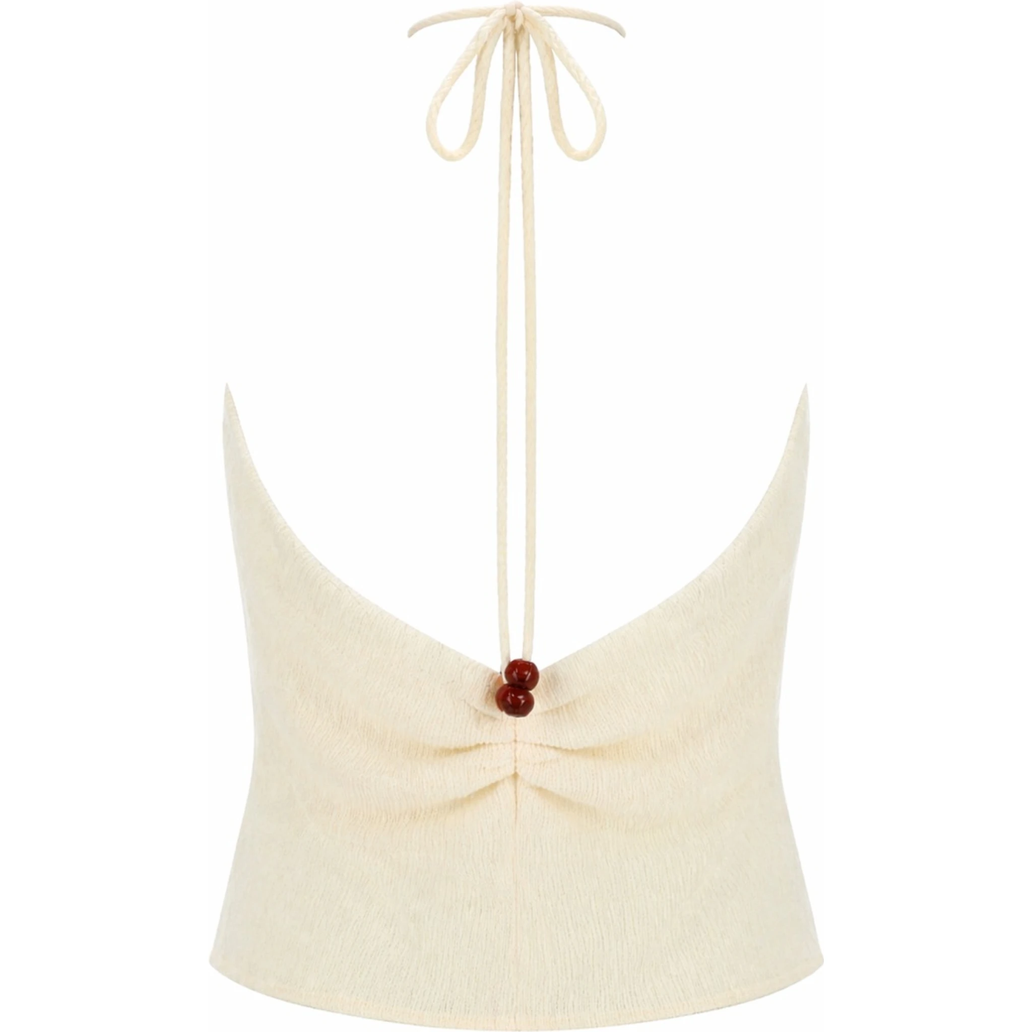 TOP "HALTERNECK" DRAPPEGGIATO CON PERLINE