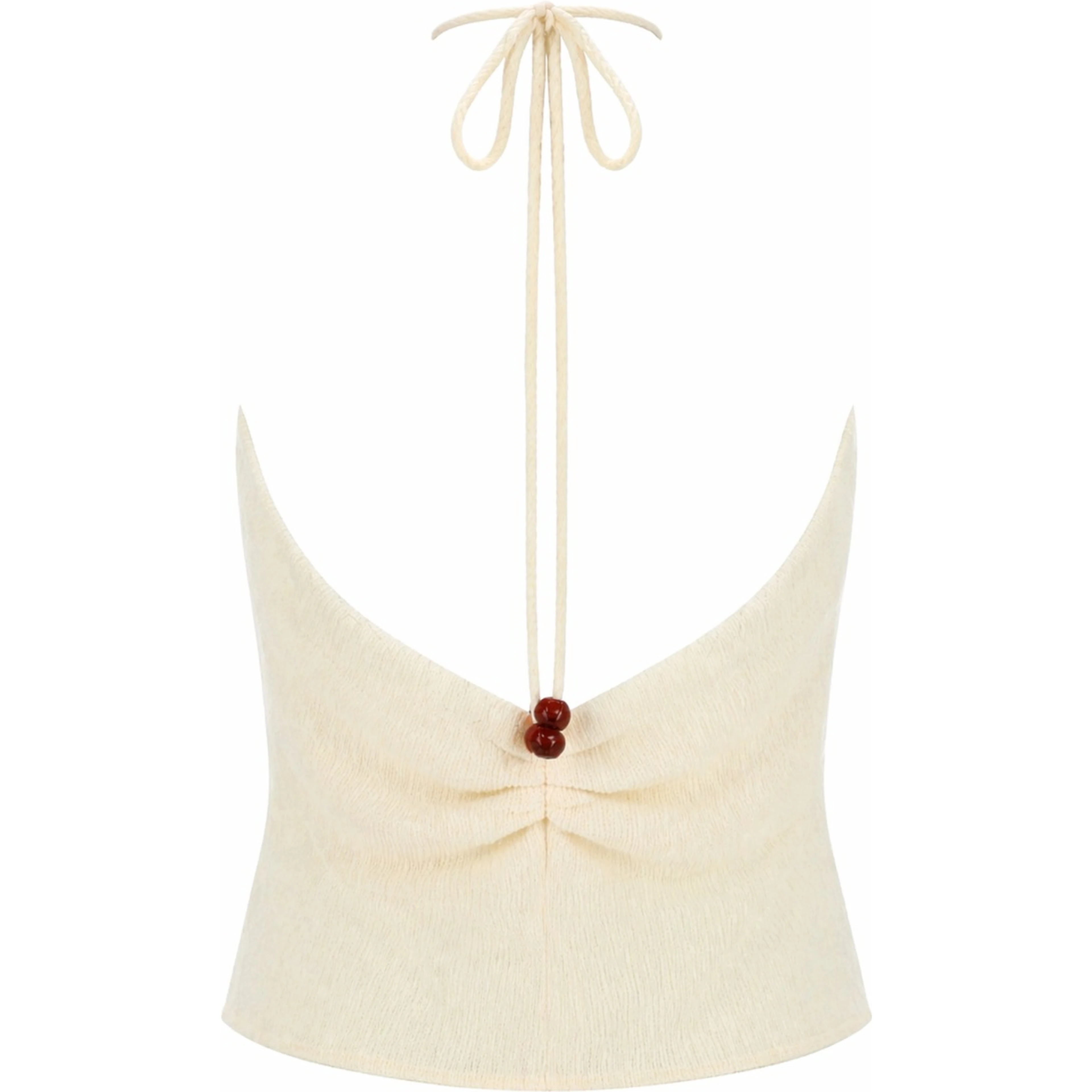 TOP "HALTERNECK" DRAPPEGGIATO CON PERLINE
