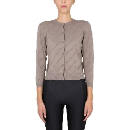 ALLOVER LOGO CROPPED CARDIGAN