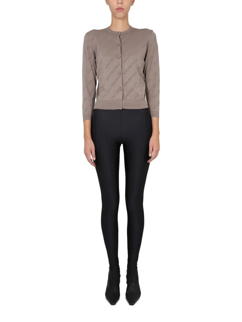 ALLOVER LOGO CROPPED CARDIGAN
