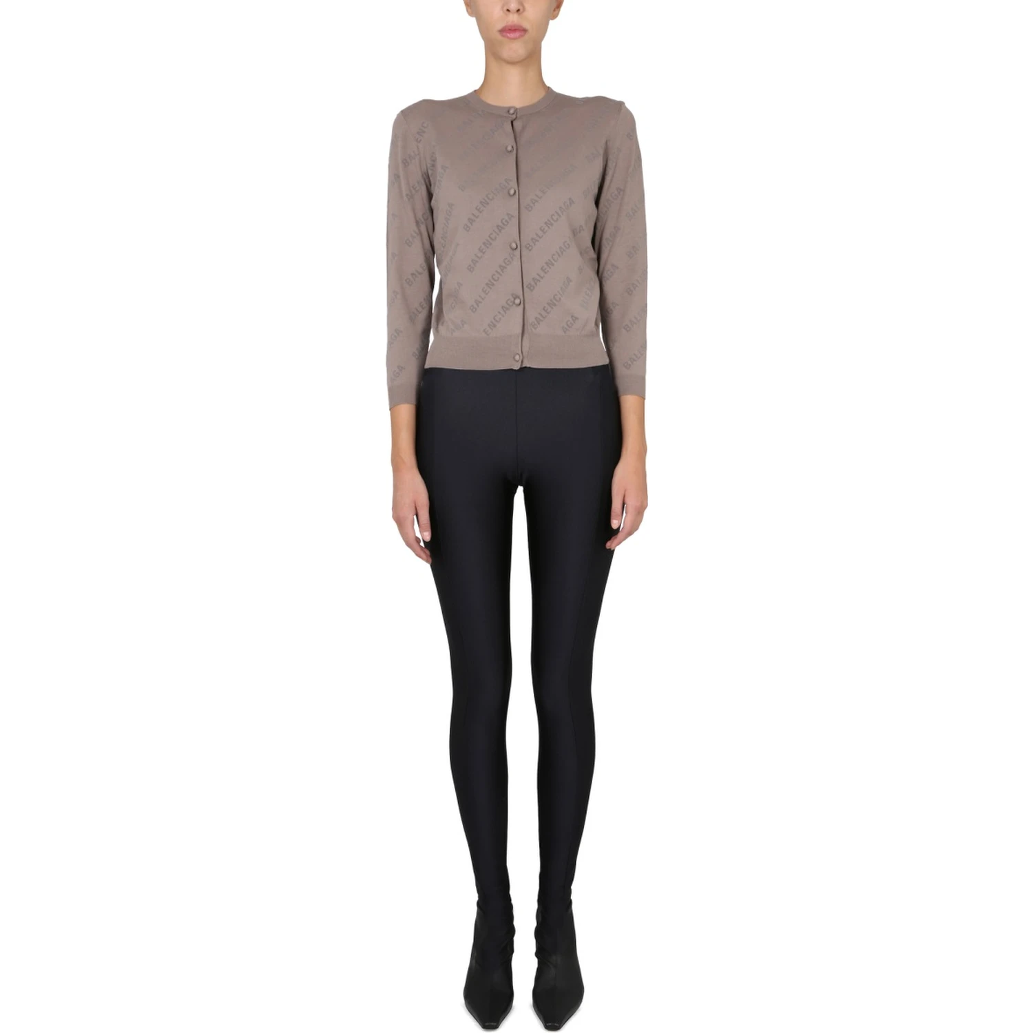 ALLOVER LOGO CROPPED CARDIGAN