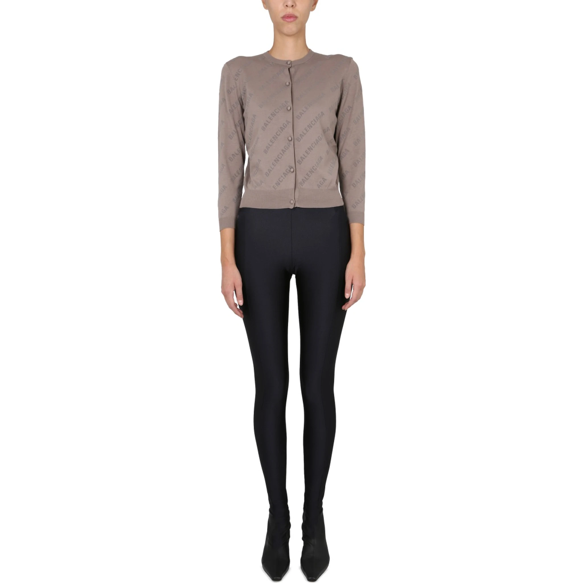 ALLOVER LOGO CROPPED CARDIGAN