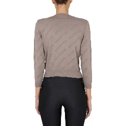 ALLOVER LOGO CROPPED CARDIGAN