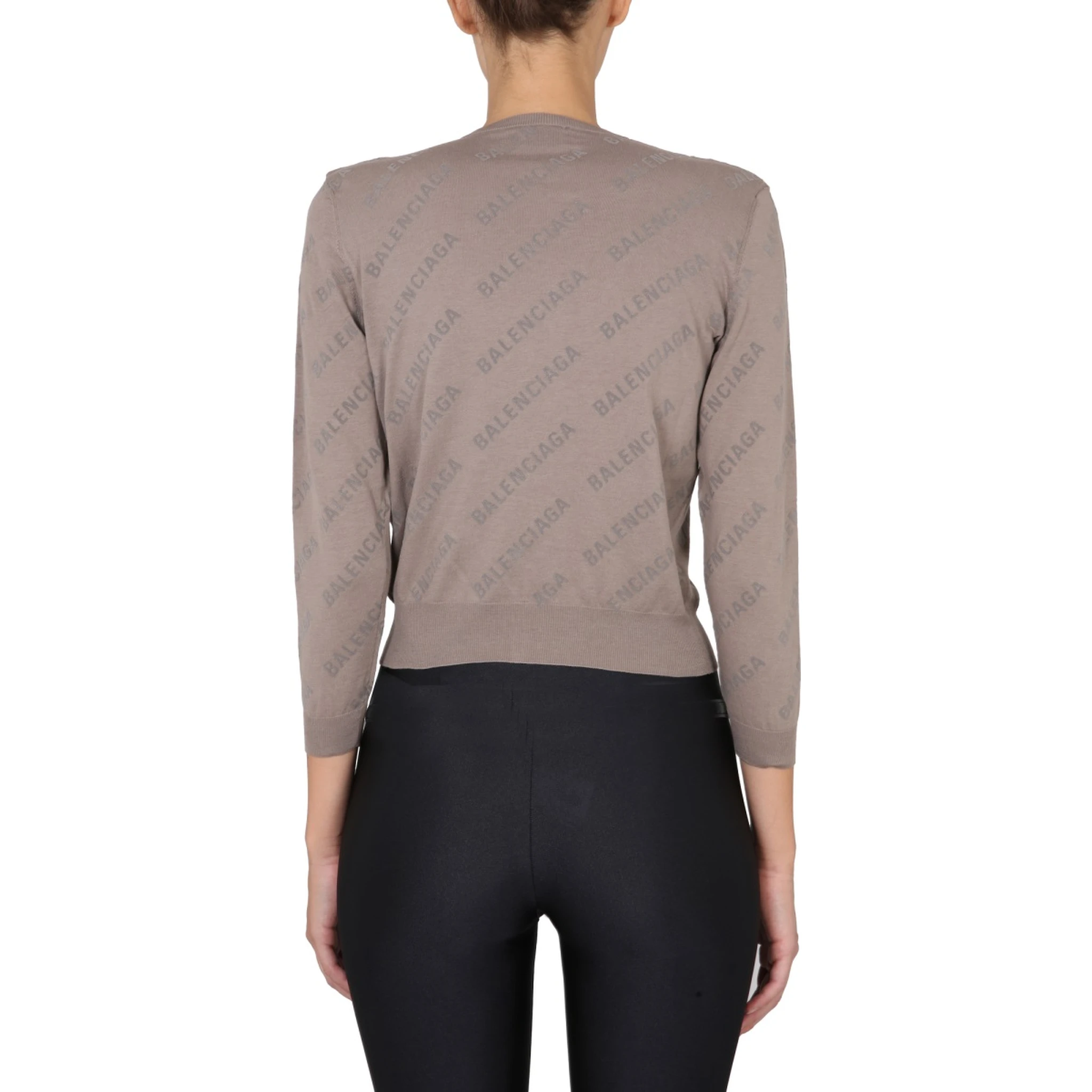 ALLOVER LOGO CROPPED CARDIGAN