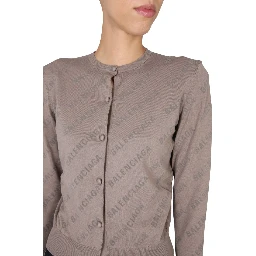 ALLOVER LOGO CROPPED CARDIGAN